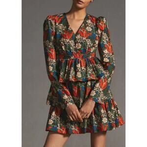NWT Anthropologie Hope For Flowers Tracy Reese Mini Dress •M• Floral Tiered $425